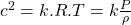 c^2=k.R.T = k\frac{P}{\rho}