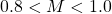 0.8 < M < 1.0