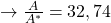 \rightarrow \frac{A}{A^*} = 32,74