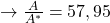 \rightarrow \frac{A}{A^*} = 57,95